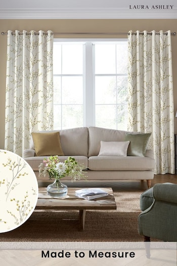 Laura Ashley Ochre Yellow Pussy Willow Made to Measure Curtains (B12292) | £91