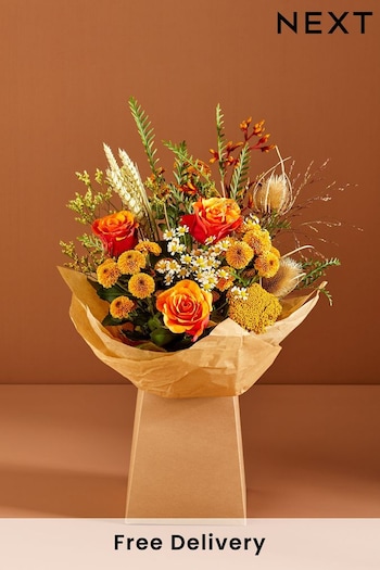 Bright Rose and Chrysanthemum Fresh Flower Bouquet in Gift Bag (B12334) | £0