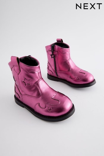 Pink Metallic Western Fashion boots (B12461) | £28 - £32