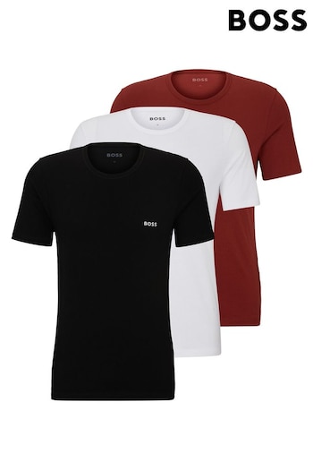 BOSS Black Three-Pack Of Underwear T-Shirts In Cotton Jersey (B12492) | £45