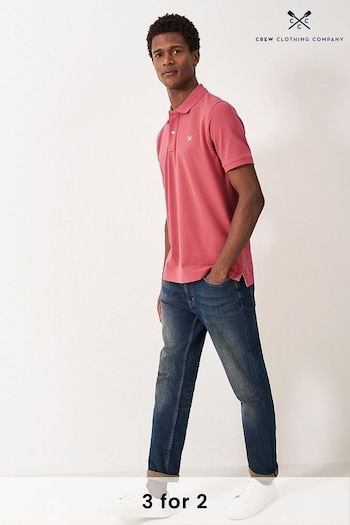 Crew Clothing Company Pink Plain Cotton Classic Polo Shirt (B12519) | £40
