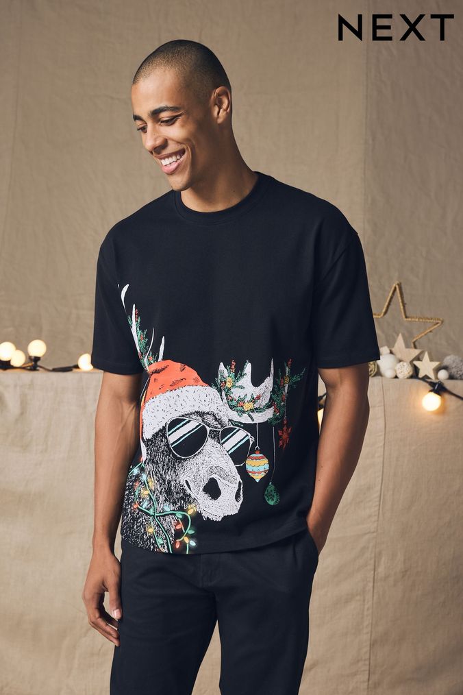 Buy Men s T Shirts Christmasclothing Online Next UK