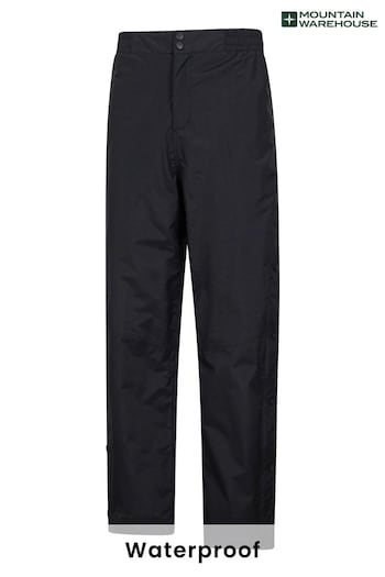Mountain Warehouse Black Mens Downpour Extreme Waterproof Overtrousers With Short Length (B12666) | £64