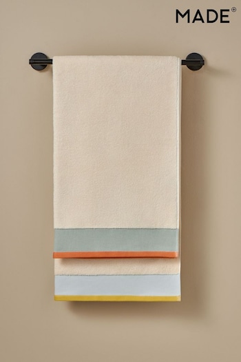 MADE.COM Aqua/Yellow Dax Block Border Towel (B12727) | £10 - £30