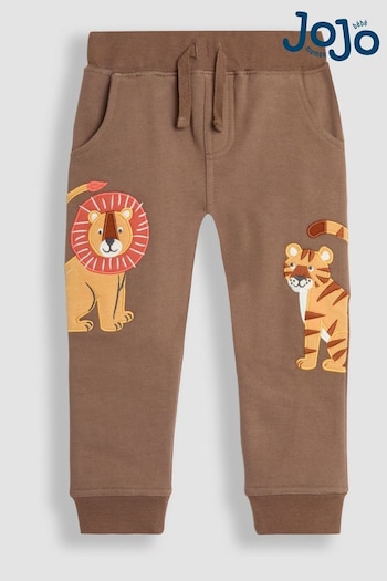 JoJo Maman Bébé Mocha Safari Animal Appliqué Pet in Pocket Joggers (B12761) | £20