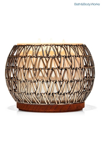 All Girls New In Basket Weave Bowl 3-Wick Candle Holder (B12846) | £29.50