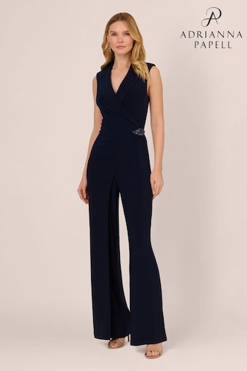 Adrianna Papell Blue Jersey Jumpsuit (B12872) | £179