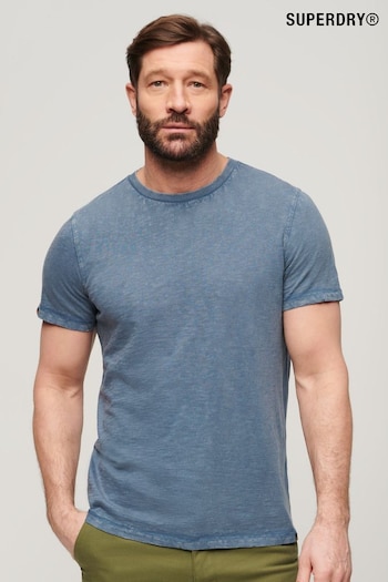 Superdry Blue Crew Neck Slub Short Sleeved T-Shirt (B12883) | £23