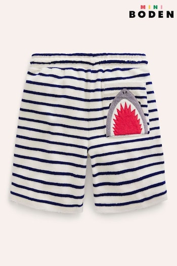 Boden Blue Shark Towelling Shorts Piazza (B12979) | £19 - £21
