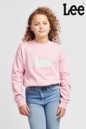 Lee Girls Pink Kansas Graphic Crew Sweatshirt (B12982) | £40 - £48