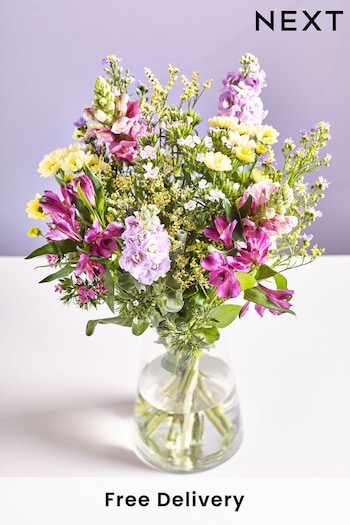 Pastel Alstroemeria and Stocks Fresh Flower Letterbox Bouquet (B14063) | £25