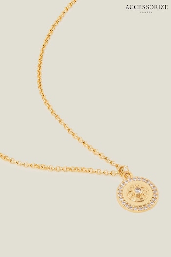 Accessorize 14ct Gold Plated Disc Pendant Necklace (B14111) | £20