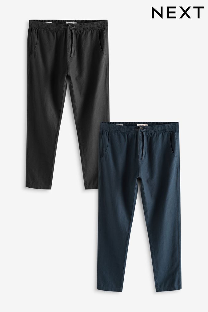 Men s Linen Trousers Linen Drawstring Trousers Next