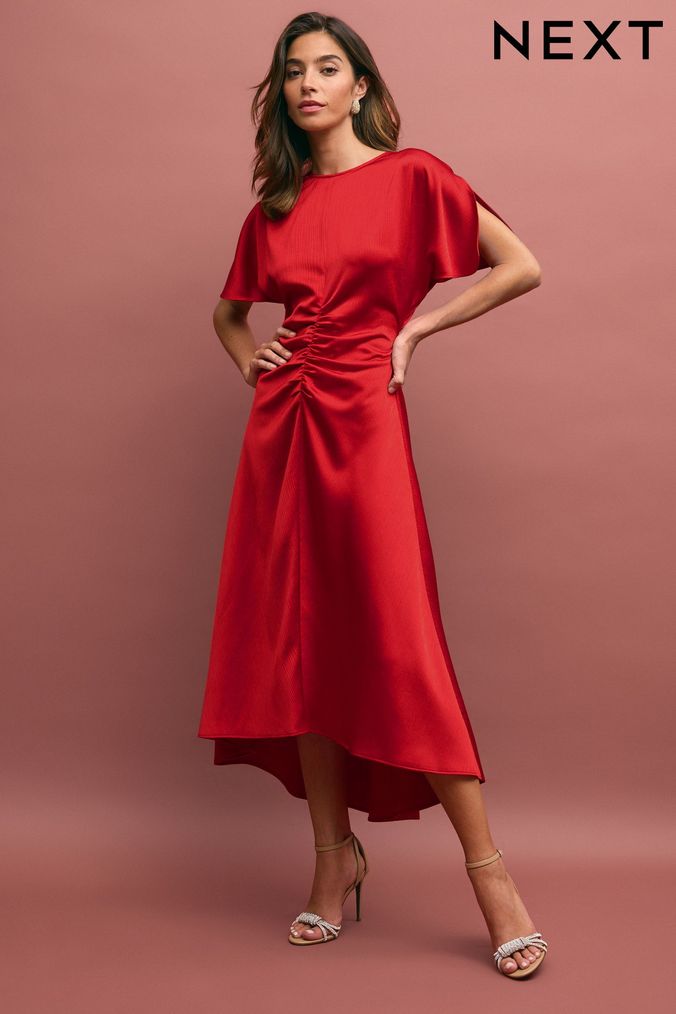 Buy Women s Satin Round Neck Dresses Online Next UK