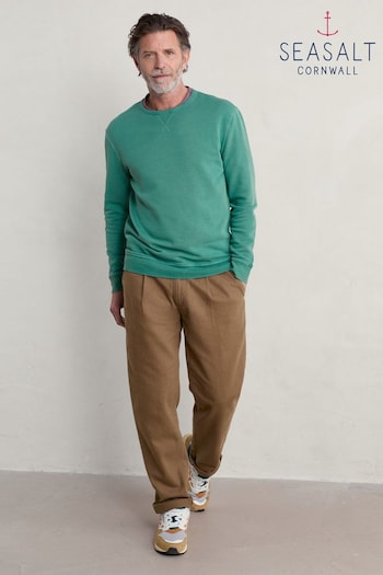 Seasalt Cornwall Green Mens Bolitho Sweatshirt (B14262) | £66