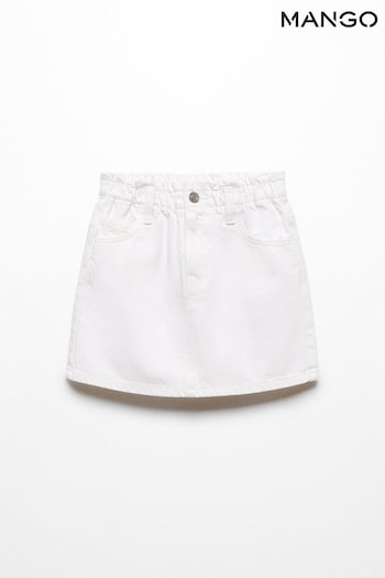 Mango Paperbag Denim White Skirt (B14396) | £18