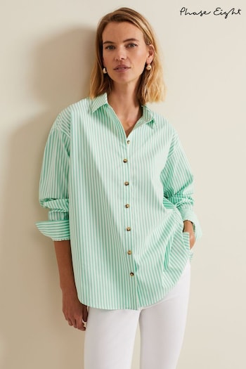 Phase Eight Green Stripe Shirt (B14402) | £69