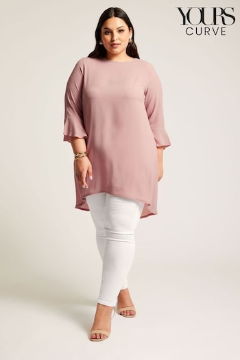 Yours Curve Pink Flute Sleeve Tunic (B14419) | £32