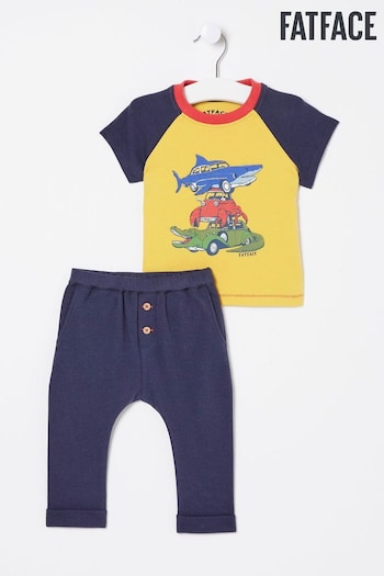FatFace Yellow Shark Graphic camiseta Leggings Set (B14437) | £20