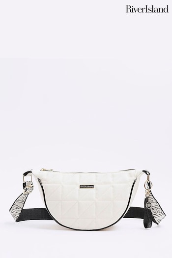 River Island Cream Soft Scoop Quilted Cross-Body Bag (B14546) | £30