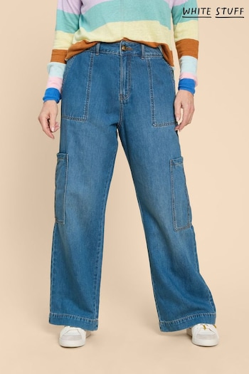 White Stuff Blue Demi Cargo Jeans Silk (B14556) | £65