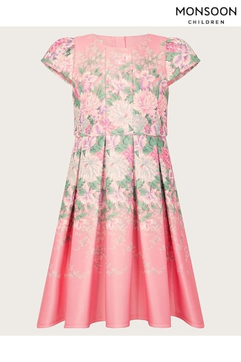 Monsoon Pink Floral Print Scuba Dress (B14612) | £46 - £56