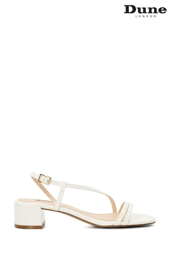 Dune London White Maryanna Low Block Heel Sandals (B15036) | £80