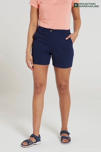 Mountain Warehouse Blue Womens Bay Organic Chino Shorts Over-the-Knee (B15256) | £26