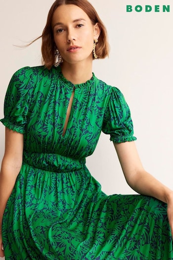 Boden Green Rosanna Jersey Midi Tea Dress (B15283) | £110