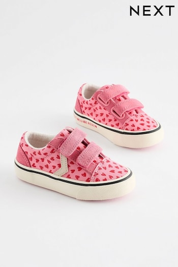 Pink Heart Printed Trainers (B15473) | £18 - £20