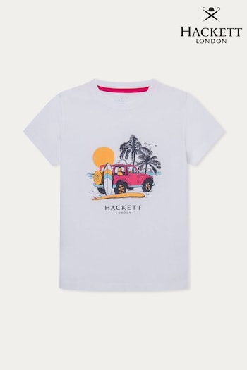 Hackett London Older Boys Short Sleeve White T-Shirt (B15568) | £30