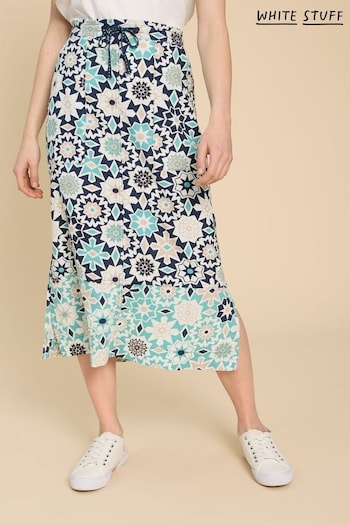 White Stuff Blue Elle Linen Blend Skirt (B15671) | £65
