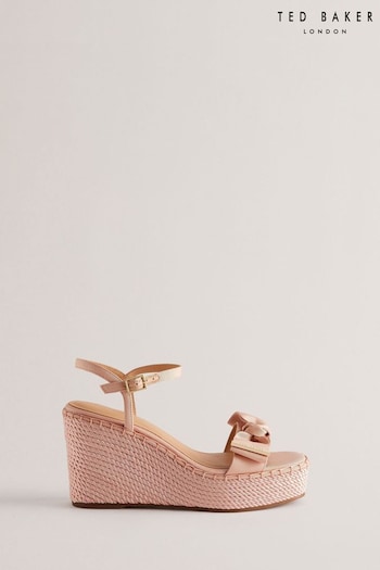 Ted Baker Pink Geiia High Heeled Wedges With Bow Detail (B15791) | £125