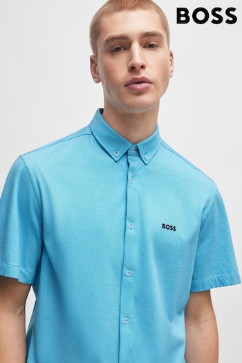 BOSS Blue Regular-Fit Shirt in Cotton Piqué Jersey (B15859) | £99