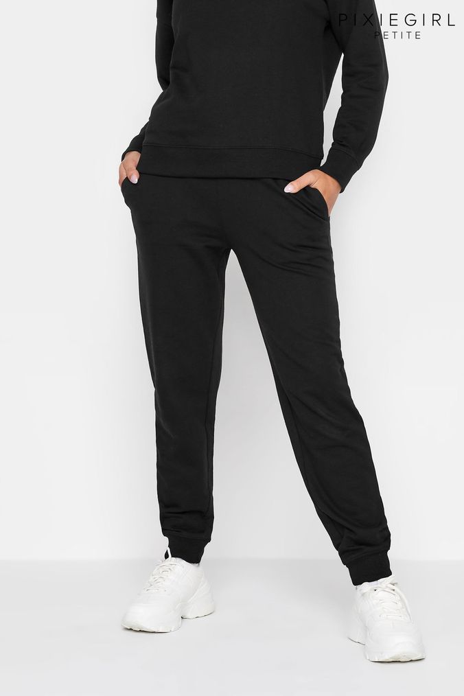 Buy Women s Petite Black Cuffed Joggers Online Next UK