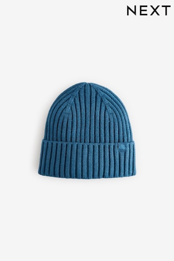 Petrol Blue Knitted Beanie Hat (1-16yrs) (B15948) | £4 - £8