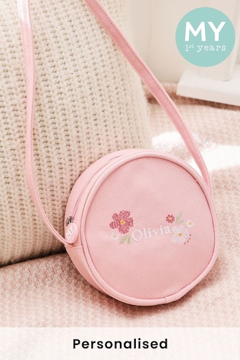 Personalised Floral CrossStitch Pink Handbag by My 1st Years (B15971) | £18