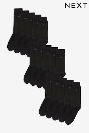 Black 15 Pack Cushioned Sole Comfort Socks (B16168) | £39