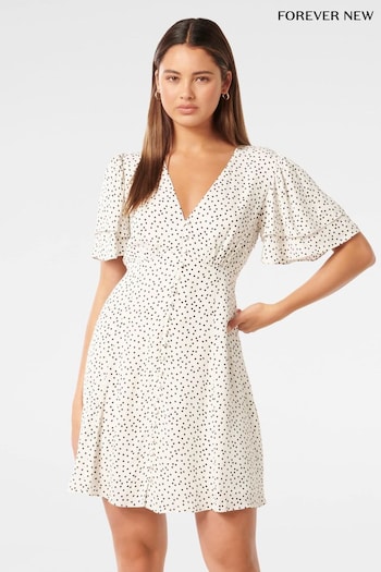 Forever New White Pria Button Through Mini Dress (B16403) | £75