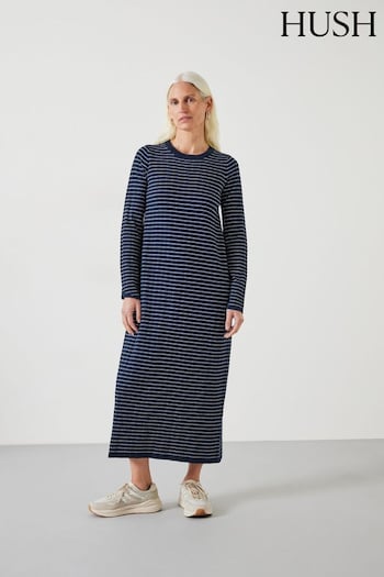 Hush Blue Dixie Striped Knitted Dress (B16515) | £95