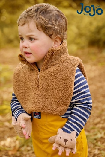 JoJo Maman Bébé Brown Borg Zip Neck Cosy (B16577) | £16