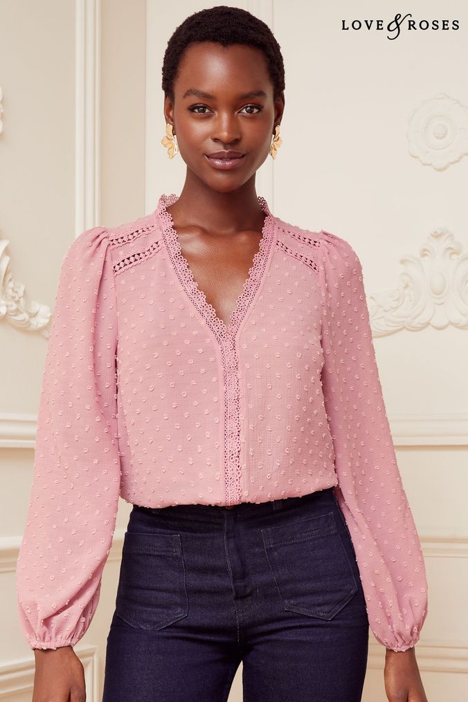 Ladies pink tops deals