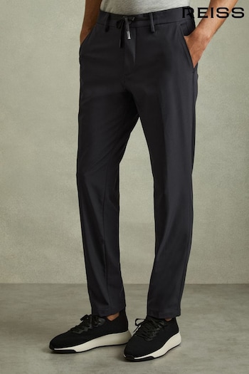 Reiss Navy Split Technical Drawstring Trousers (B16680) | £128