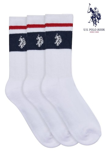 U.S. Polo Assn. Brand Stripe Sports Socks 3 Pack (B16812) | £15