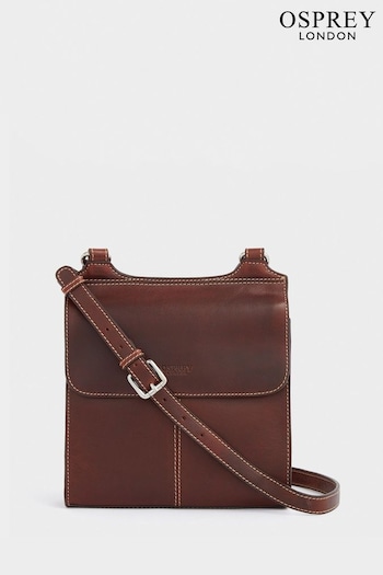 OSPREY LONDON The Narissa Leather Cross-Body Brown Bag (B16854) | £115