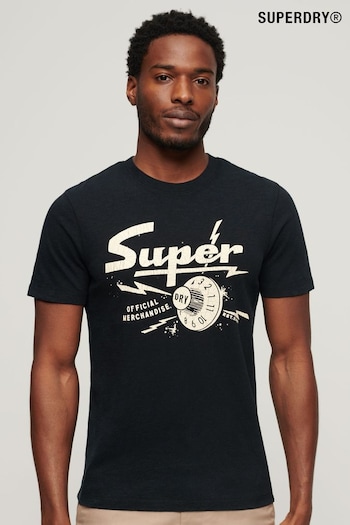 Superdry Black Retro Rocker Graphic T-Shirt (B16959) | £30