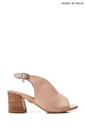 Moda in Pelle Natural Lonnia Block Stacked Heel Chrissi Upper Boot Sandals (B17042) | £79
