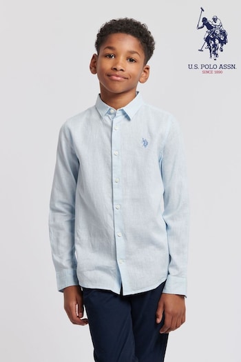 U.S. Polo Coq Assn. Boys Linen Blend Shirt (B17043) | £35 - £42