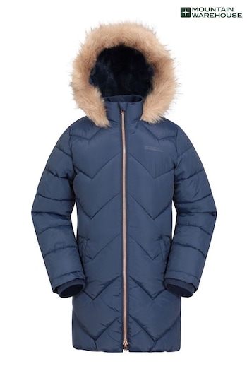 Mountain Warehouse Blue Galaxy Kids Water-Resistant Long Padded Jacket (B17125) | £64