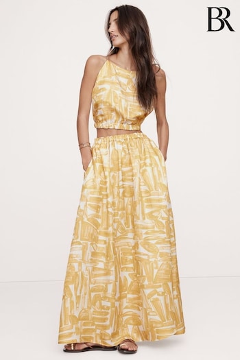 Banana Republic Yellow Linen-Blend Maxi Skirt (B17179) | £120